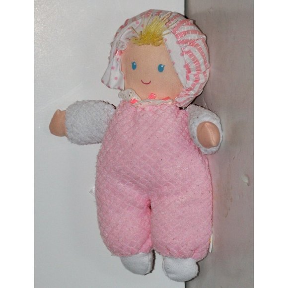 Eden Pink Baby Doll Plush 10" Thermal Weave Waffle Stuffed Animal Toy - Picture 1 of 6
